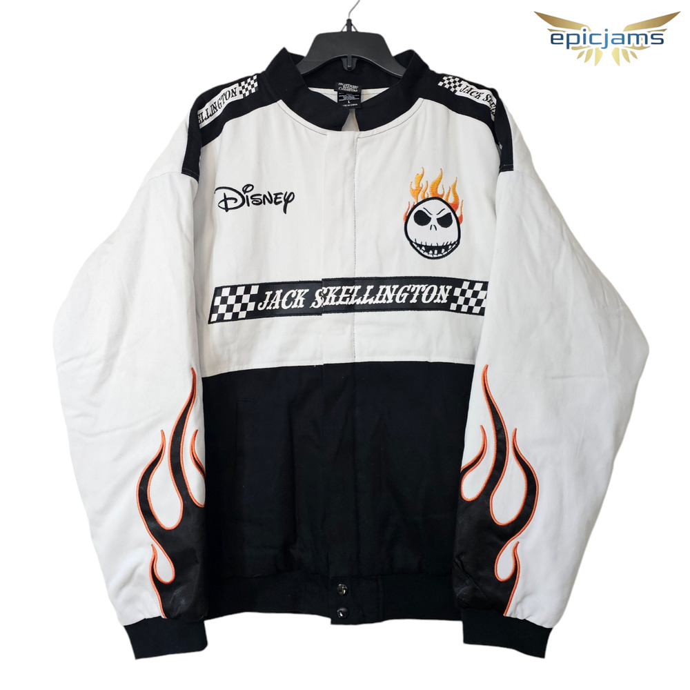 Disney Nightmare Before Christmas Jack Skellington Pumpkin Racing Jacket Size L